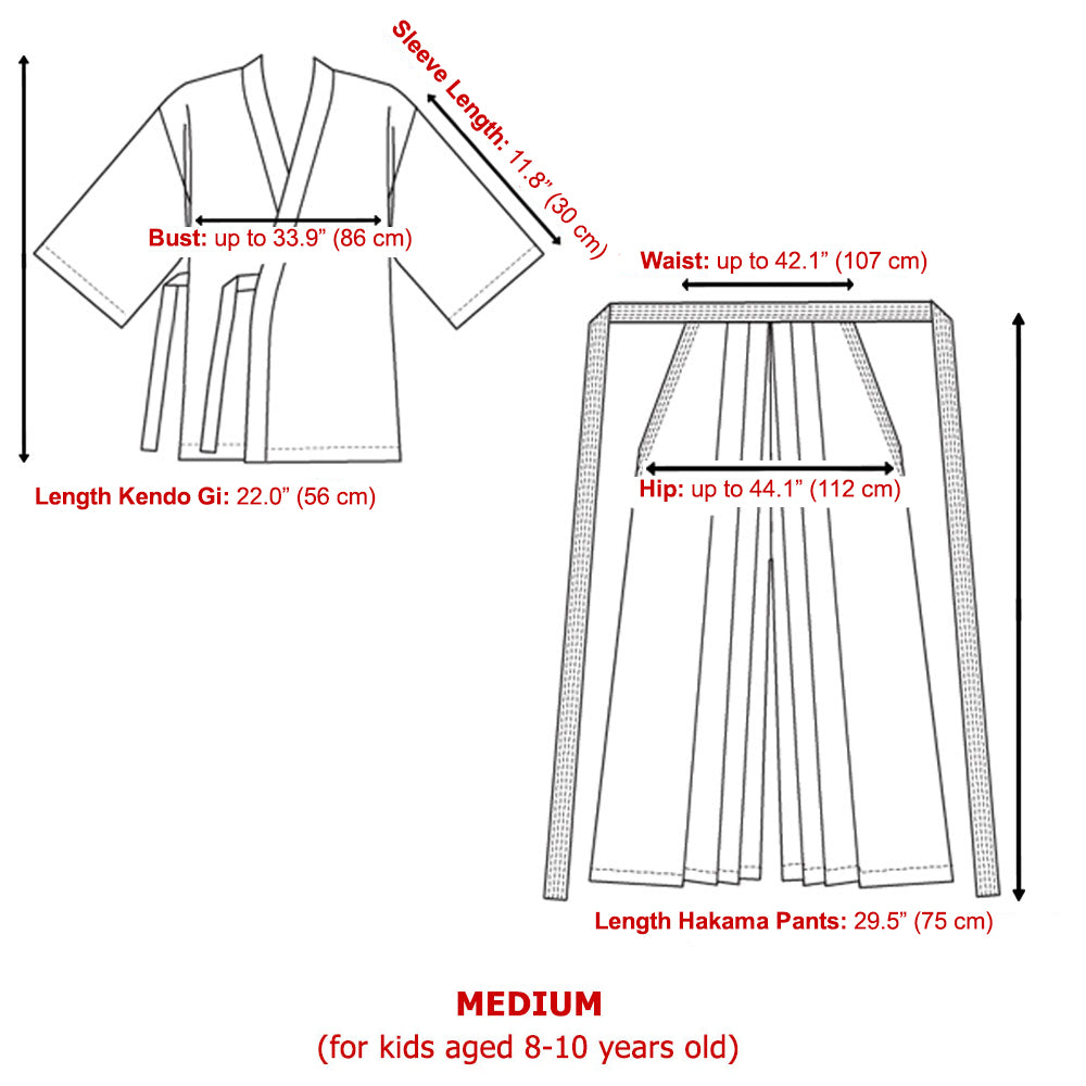 Japanese Kids Samurai Kimono Hakama Costume Akai Kensei