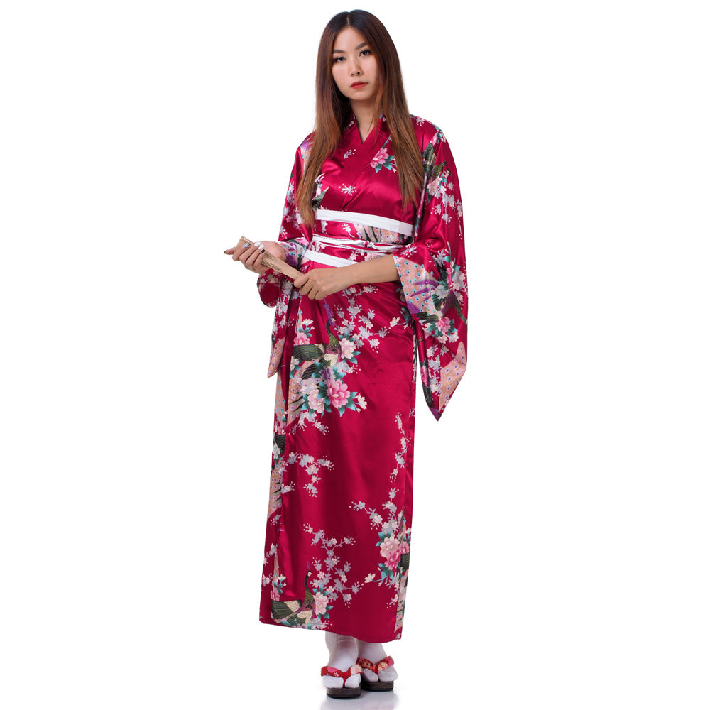 Red Japanese Geisha Style Kimono Dress Hana – Princess of Asia