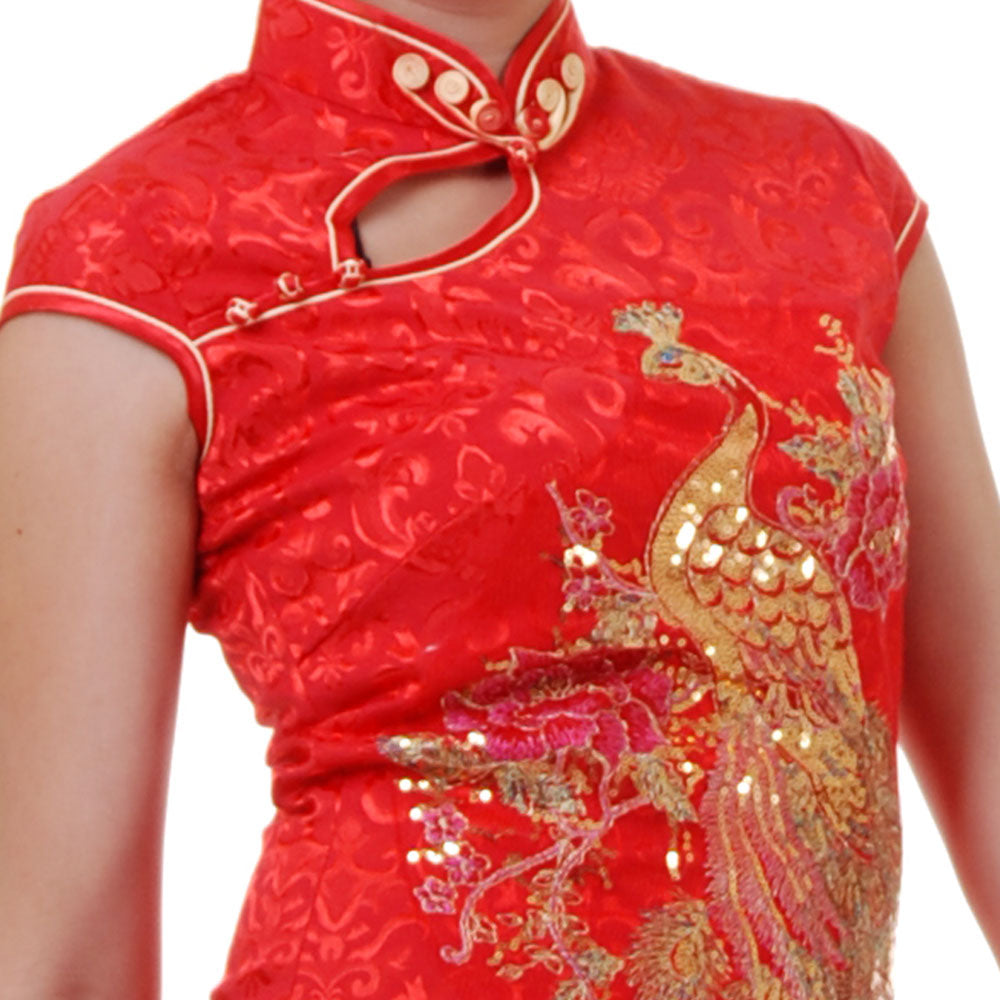 red peacock dress Tierney Dress Gilded Jude Cloth in Gilded Peacock Garden| Jude Connally M / Gilded Peacock Garden