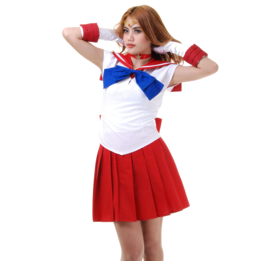 Japanese School Uniform Sailor Mars Cosplay Costume