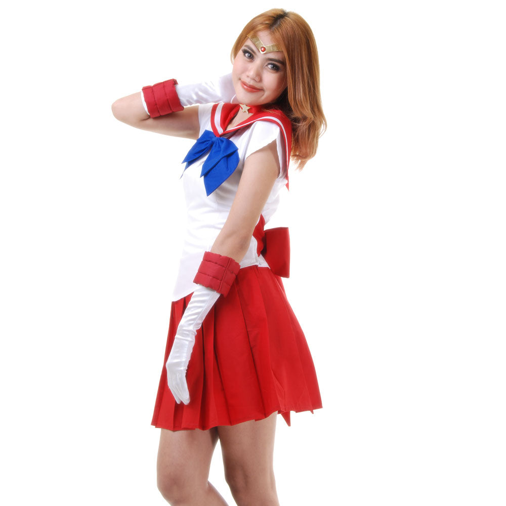 Japanese School Uniform Sailor Mars Cosplay Costume