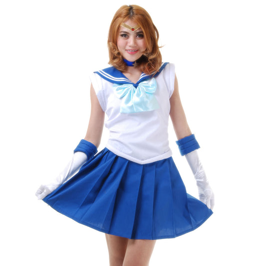 Japanese School Uniform Sailor Mercury Cosplay Costume